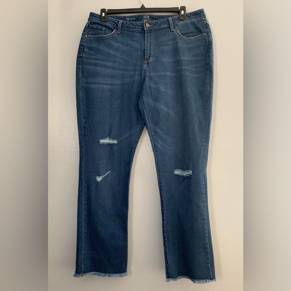 A.N.A. Distressed Straight Leg Plus Size Jeans